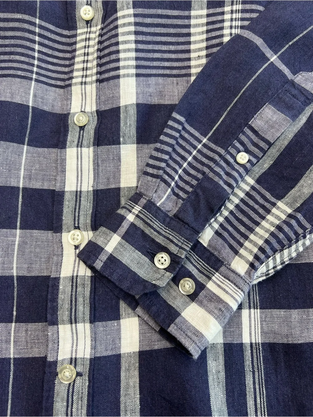 Banana republic men’s 100% linen standard   large shirt nautical preppy coastal